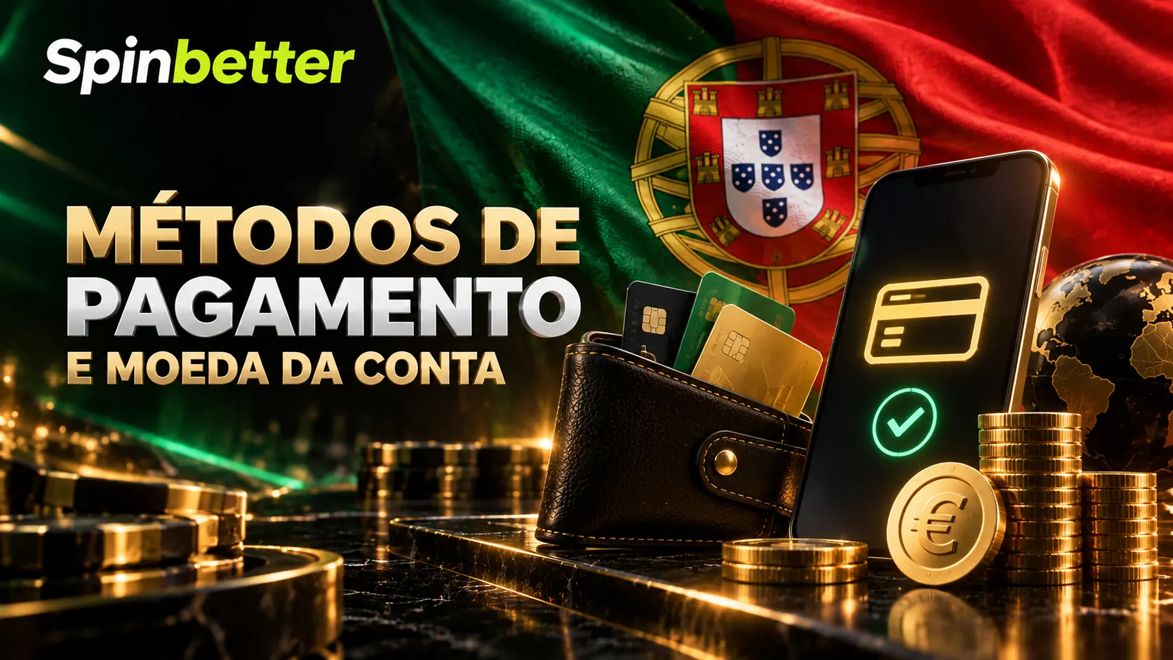 Métodos de pagamento aceites e moeda da conta em euros