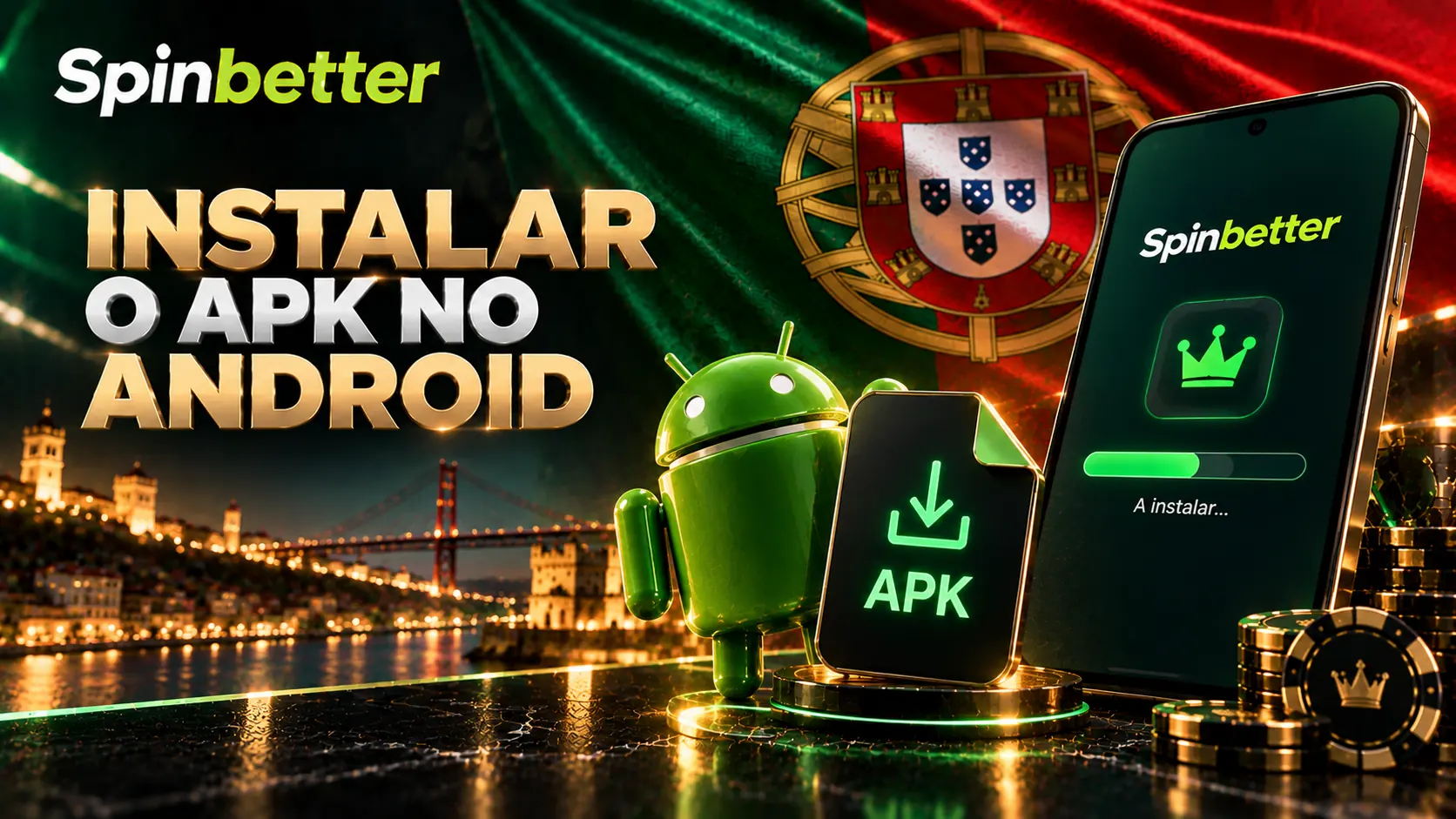 Instalação do ficheiro APK num telemóvel Android, com a barra de progresso