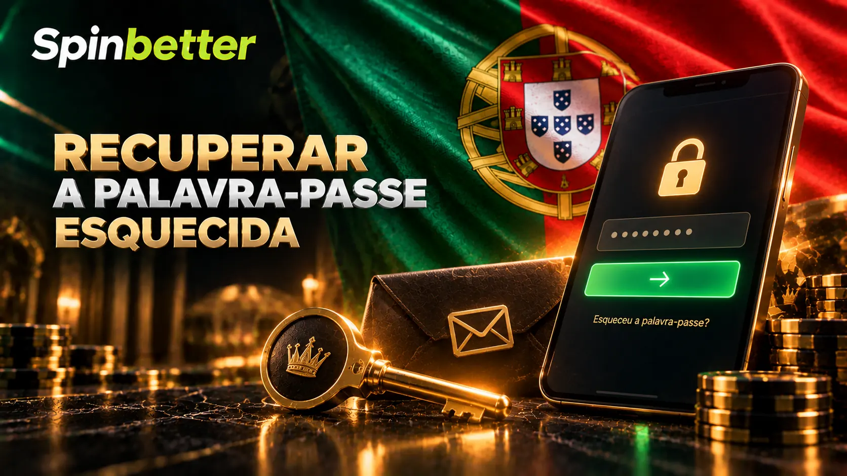 Ecrã de recuperação de palavra-passe, com envio de ligação por correio eletrónico